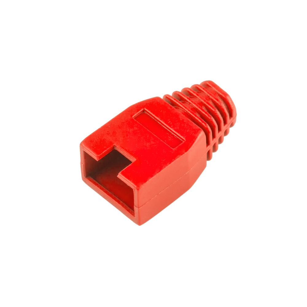 Gummihölje för 8p8c RJ45-kontakt, röd Gummihölje för 8p8c RJ45-kontakt, röd