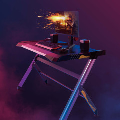 Svart stort RGB LED gamingbord NanoRS RS150 med en maxvikt på 50 kg, höjd 780 mm.