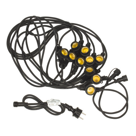 Trädgårds ljusslinga Maclean, Inomhus och utomhus, IP44, 10xE27, Max. belastning 2300W, 10m, MCE410