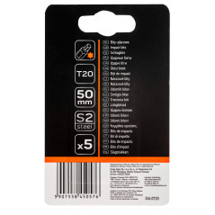 Slagborrar S2, 50 mm, T20 - 5 st.