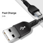 Kabel microUSB Maclean, som stöder snabbladdning 2.4A, dataöverföring, 5V/2.4A, svart, längd 1m, MCE473