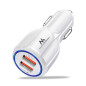 Bil laddare Maclean, Qualcomm Quick Charge, QC 3.0 - 5V/3A, 9V/1.8A, 12V/1.6A, Uttag 5V/3.1A, Vit, MCE478 W