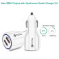 Bil laddare Maclean, Qualcomm Quick Charge, QC 3.0 - 5V/3A, 9V/1.8A, 12V/1.6A, Uttag 5V/3.1A, Vit, MCE478 W