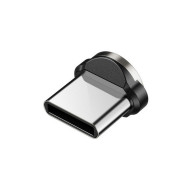 Magnetisk kabel Maclean, Vinklad, Stöder snabbladdning, USB C 3-i-1, 9V/2A, 5V/3A, Nylonfläta i svart färg, 1m, MCE474