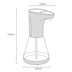 Automatisk dispenser Promedix, vätskebehållare för flytande tvål, desinfektionsmedel, 480 ml, 4xAA PR-530. | HandlaSmidigt.se