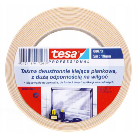 Tejpfilm dubbelhäftande 5m:19mm, vit. Art.nr 62403-00002-01