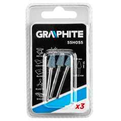 Slipsten kon 8 x 12 mm, skaft 3,2 mm, 3 st.