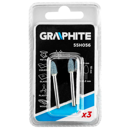 Slipsten kula 6 x 10 mm, skaft 3,2 mm, 3 st.