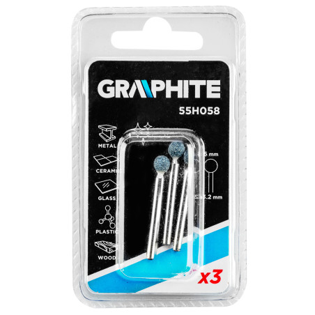 Slipsten kula 6 mm, skaft 3,2 mm, 3 st.