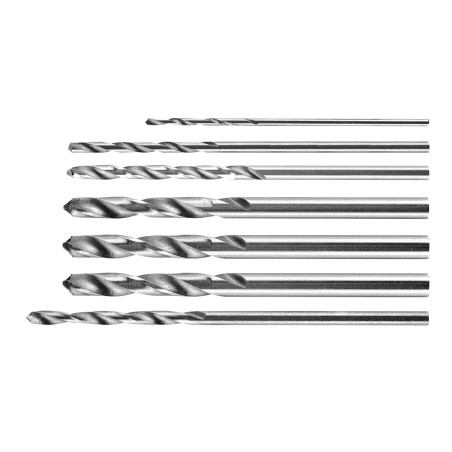 Precisionsborrar 0,8-3,2 mm, set med 7 stycken.