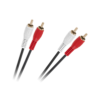 Kabel 2 x RCA - 2 x RCA 1,5m svart 4mm