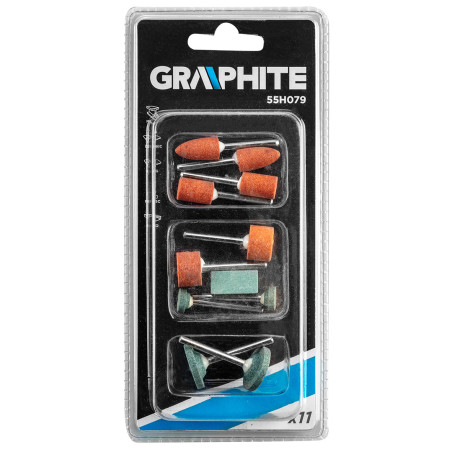 Tillbehör till minislipmaskin, slipstenar, set med 11 delar.