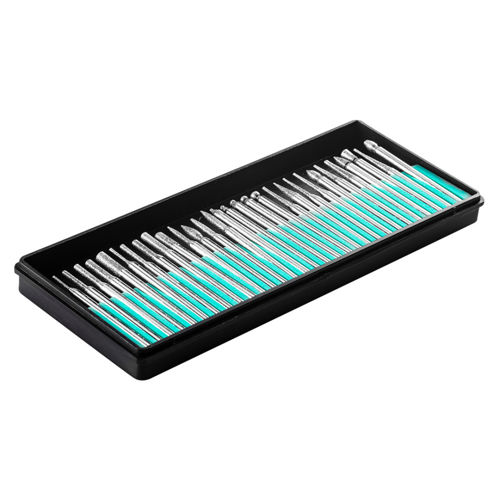 Tillbehör till minislipmaskin, diamantfräsar, set med 30 stycken. Tillbehör till minislipmaskin, diamantfräsar, set med 30 stycken.