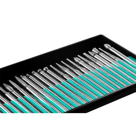 Tillbehör till minislipmaskin, diamantfräsar, set med 30 stycken.