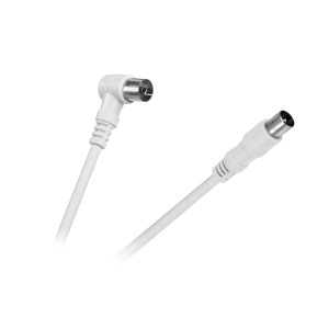 Kabel TV - VIDEO vinkelrät - rak vit 5m