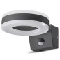 LED-lampa Maclean, väggmonterad, med PIR-sensor, PC+ALU, 20W, 1700lm, IP65, Neutral White 4000K, grå, MCE365