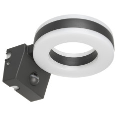 LED-lampa Maclean, väggmonterad, med PIR-sensor, PC+ALU, 20W, 1700lm, IP65, Neutral White 4000K, grå, MCE365 | HandlaSmidigt.se