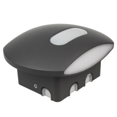 LED-lampa Maclean, Väggmonterad, Med PIR-sensor, PC+ALU, 20W, 1600lm, IP65, Neutralvit 4000K, Grå, MCE366 | HandlaSmidigt.se