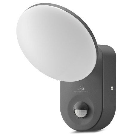 LED-lampa med PIR-sensor från Maclean, väggmonterad, med PIR-sensor, PC+ALU, 15W, 1100lm, IP65, Neutral White 4000K, grå…