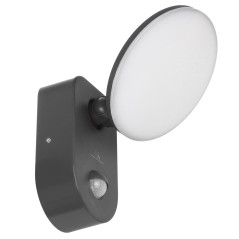 LED-lampa med PIR-sensor från Maclean, väggmonterad, med PIR-sensor, PC+ALU, 15W, 1100lm, IP65, Neutral White 4000K, grå, MCE367