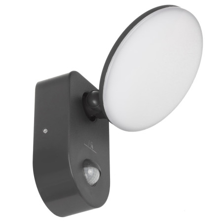 LED-lampa med PIR-sensor från Maclean, väggmonterad, med PIR-sensor, PC+ALU, 15W, 1100lm, IP65, Neutral White 4000K, grå, MCE367