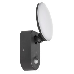 LED-lampa med PIR-sensor från Maclean, väggmonterad, med PIR-sensor, PC+ALU, 15W, 1100lm, IP65, Neutral White 4000K, grå…
