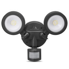 LED-lampa Maclean, Väggmonterad, Med PIR-sensor, PC+ALU, 20W, 1900lm, IP65, Neutralvitt 4000K, Grå, MCE368 | HandlaSmidigt.se