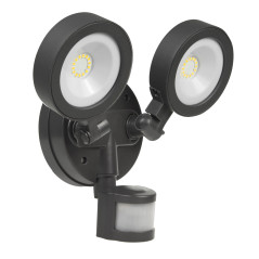 LED-lampa Maclean, Väggmonterad, Med PIR-sensor, PC+ALU, 20W, 1900lm, IP65, Neutralvitt 4000K, Grå, MCE368