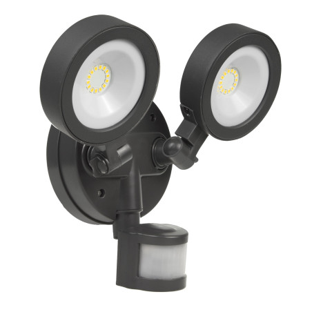 LED-lampa Maclean, Väggmonterad, Med PIR-sensor, PC+ALU, 20W, 1900lm, IP65, Neutralvitt 4000K, Grå, MCE368