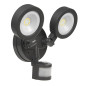 LED-lampa Maclean, Väggmonterad, Med PIR-sensor, PC+ALU, 20W, 1900lm, IP65, Neutralvitt 4000K, Grå, MCE368