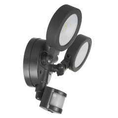 LED-lampa Maclean, Väggmonterad, Med PIR-sensor, PC+ALU, 20W, 1900lm, IP65, Neutralvitt 4000K, Grå, MCE368 | HandlaSmidigt.se