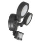 LED-lampa Maclean, Väggmonterad, Med PIR-sensor, PC+ALU, 20W, 1900lm, IP65, Neutralvitt 4000K, Grå, MCE368
