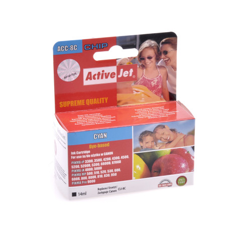 BLÄCK ActiveJet för Canon-skrivare (CLI-8C) cyan