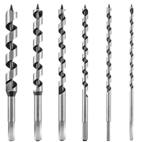 Spiralborrar för trä 230 mm, set med 6 stycken.