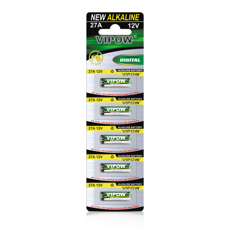 Alkaliska batterier VIPOW LR27A 5 st/fp.