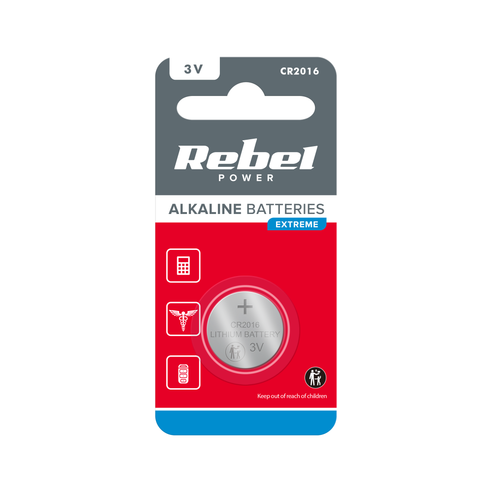 Batteri REBEL EXTREME CR2016 1 st/blister.