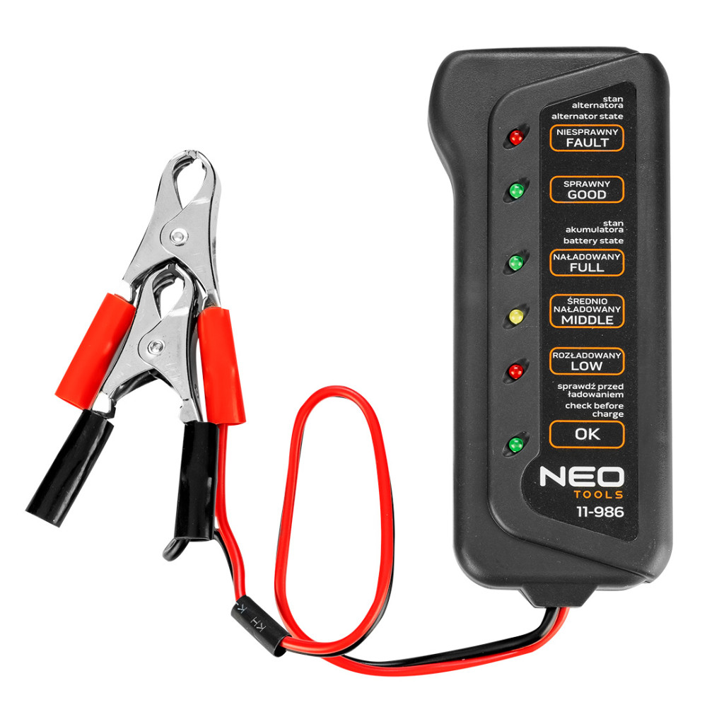 Batteri- och laddningstestare för 12 V LED-lampor Batteri- och laddningstestare för 12 V LED-lampor
