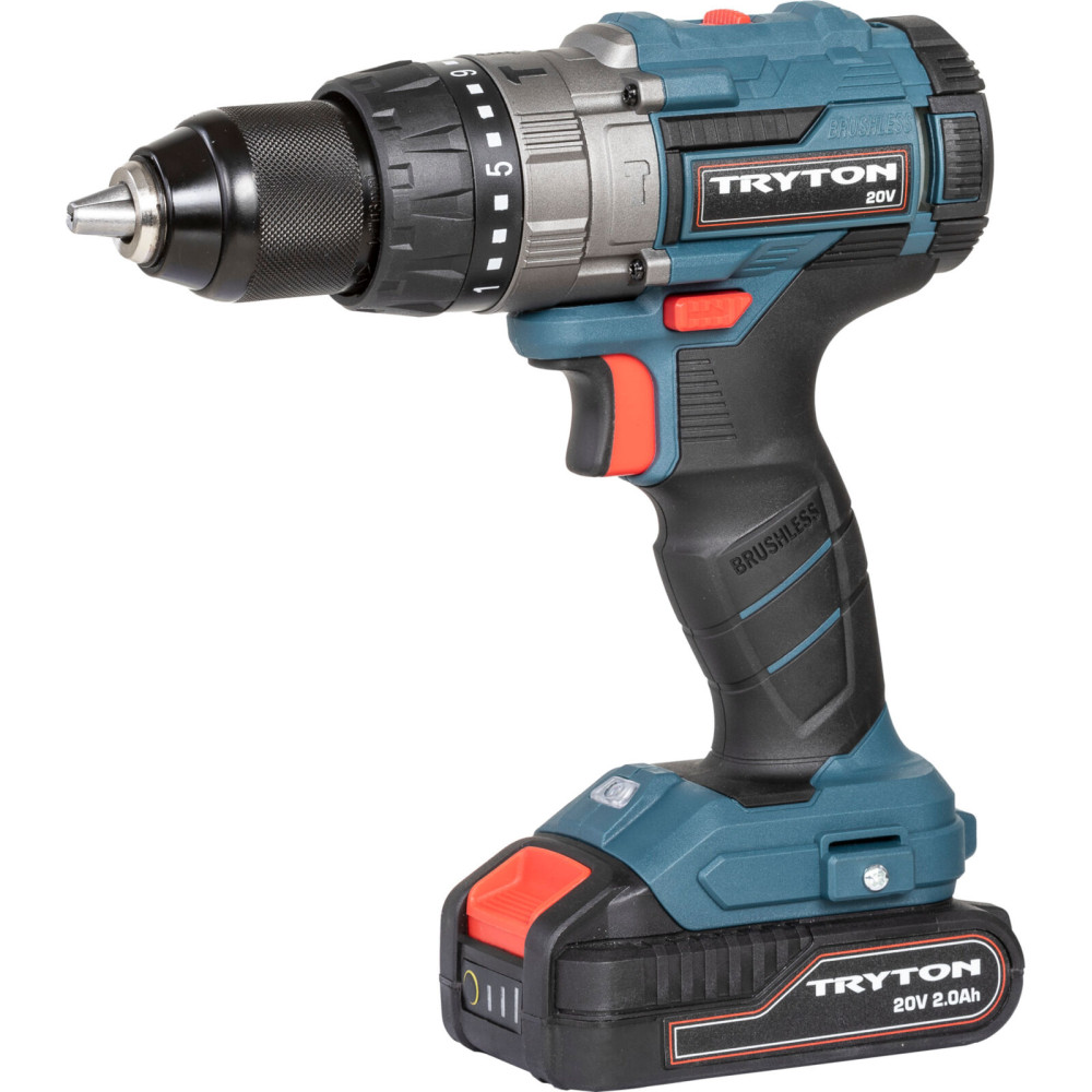 Wiertarko-wkrętarka 20v, bezszczotk, 2x2ah, ład 1h, 50nm Wiertarko-wkrętarka 20v, bezszczotk, 2x2ah, ład 1h, 50nm