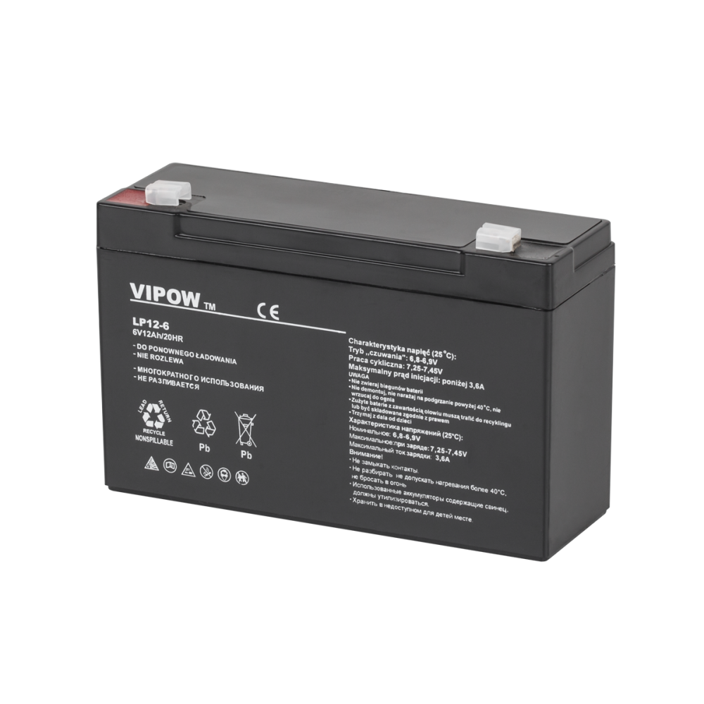 Gelbatteri VIPOW 6V 12Ah