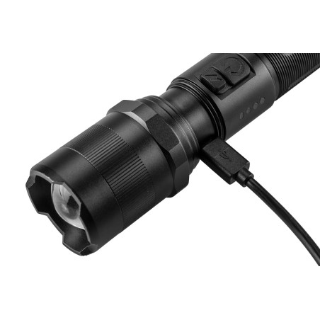 Uppladdningsbar USB-ficklampa 1000 lm med OSRAM P9 LED