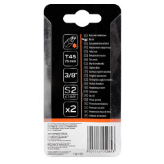 Spetsen TORX T45 x 75 mm, S2 x 2 st.