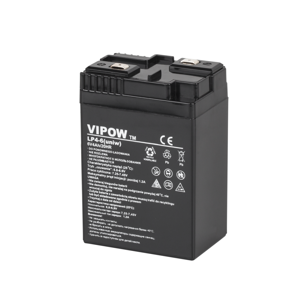 Gelbatteri VIPOW 6V 4Ah (universal)