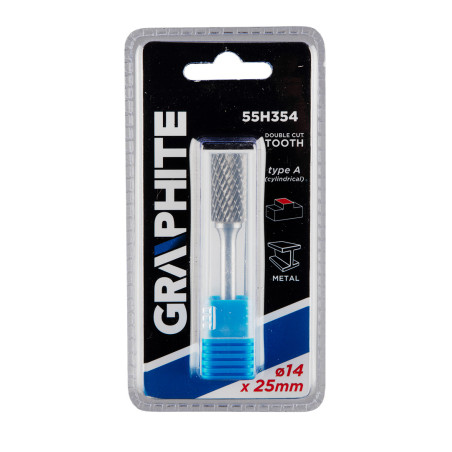 Fräs för metall HM, typ A (cylindrisk), 14 x 25 mm, skaft 6 x 45 mm