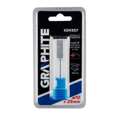 Fres för metall HM, typ B (rund med skär på toppen), 10 x 25 mm, skaft 6 x 45 mm