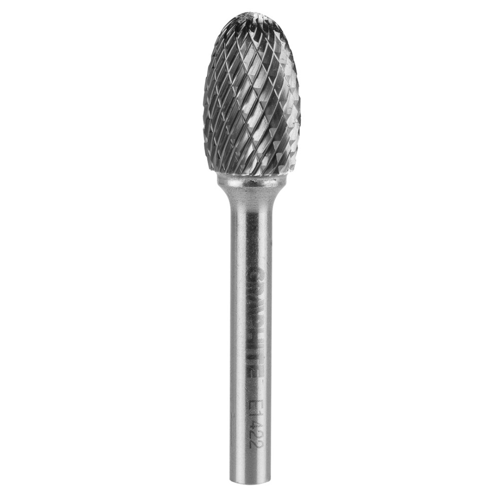 Fräs för metall HM, typ E (oval), 14 x 22 mm, skaft 6 x 45 mm. Fräs för metall HM, typ E (oval), 14 x 22 mm, skaft 6 x 45 mm.