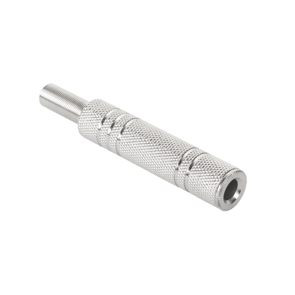 Kontakt Jack 6,3 mm stereo, metall, förnicklad