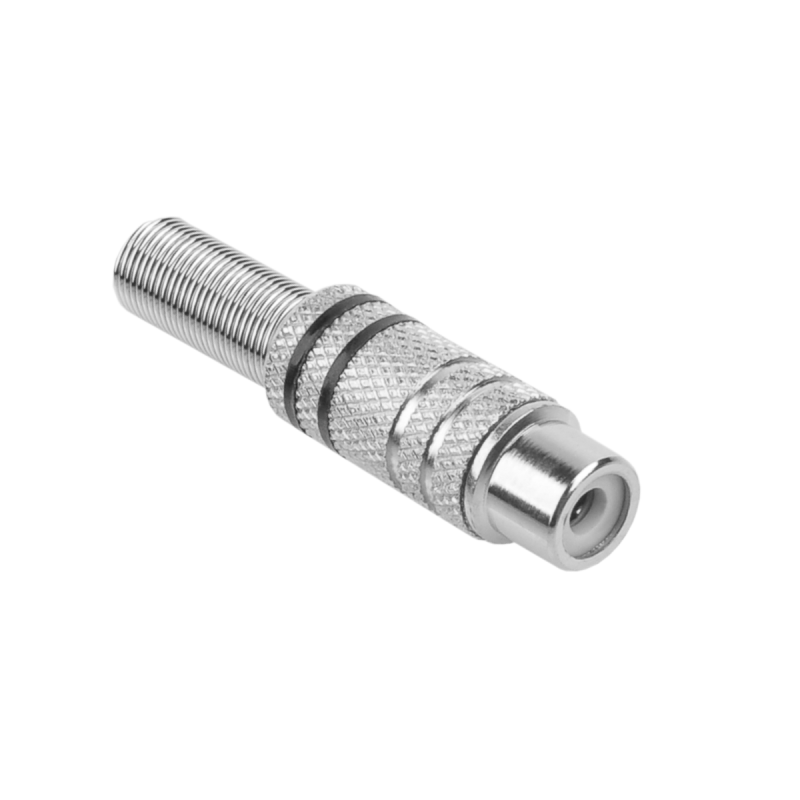 RCA-kontakt nickel 2-pack för svart kabel