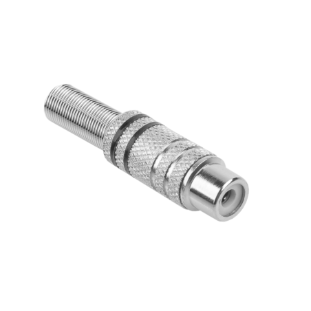 RCA-kontakt nickel 2-pack för svart kabel