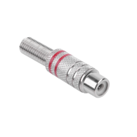 RCA-kontakt nickel 2 ränder på röd kabel