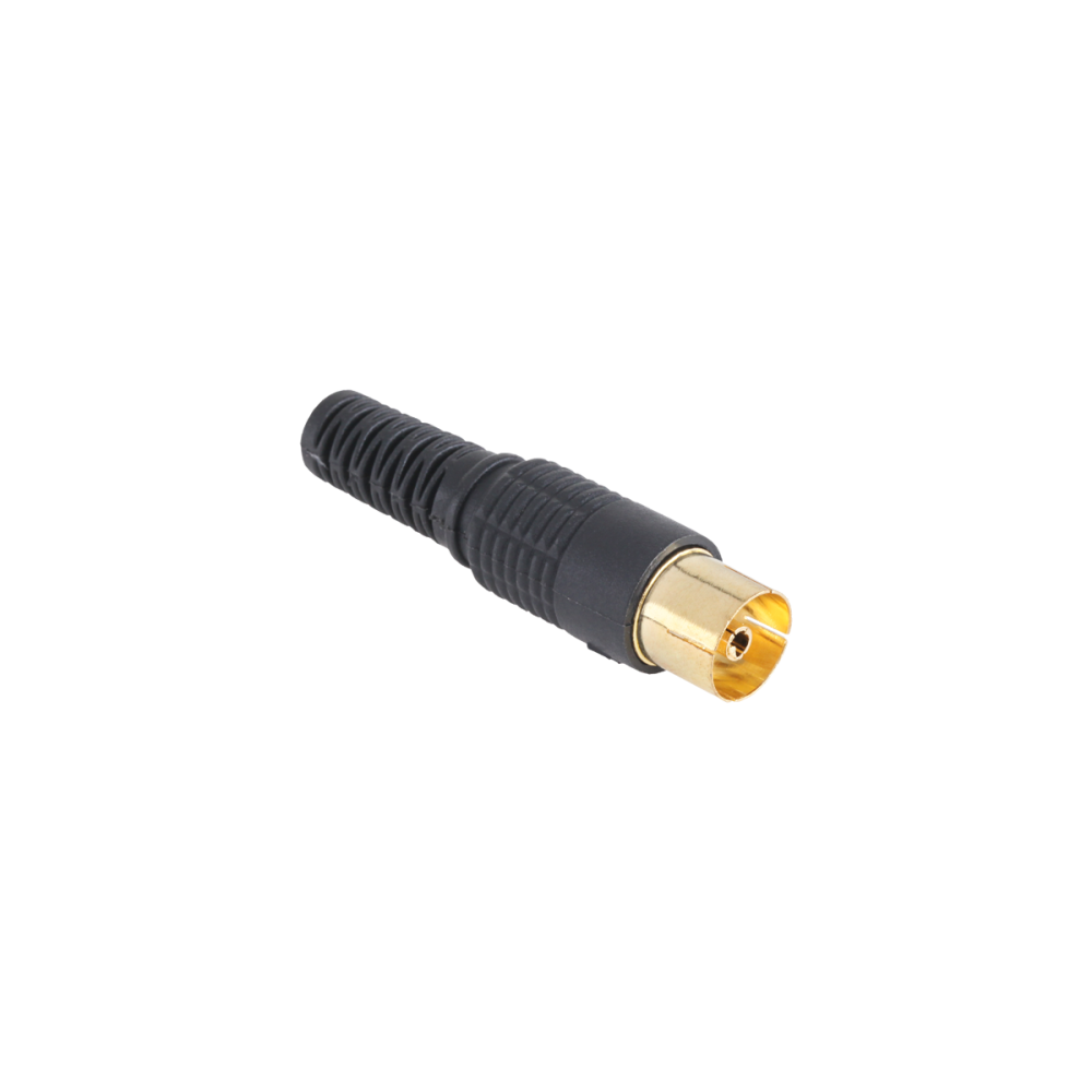 TV-antennuttag på lång svart guld kabel TV-antennuttag på lång svart guld kabel
